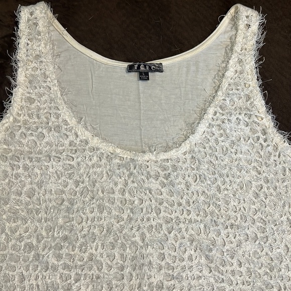 NWOT Mixed Media Tank in Cream - Picture 3 of 3